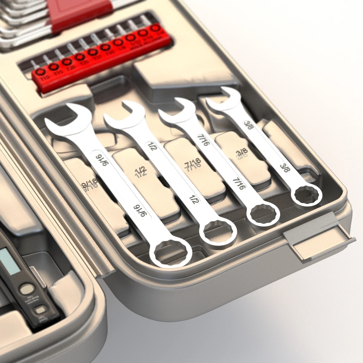 Household Precision Tool Set With Wrenches Pliers Grip Screwdriver Ratchet 3D Model_010